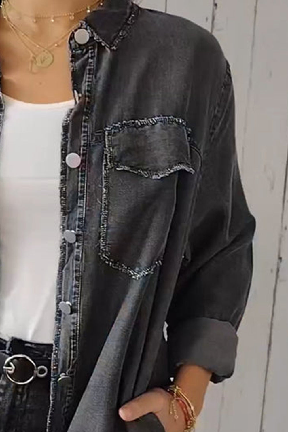 Deandra™ - Oversized Denim Shirt